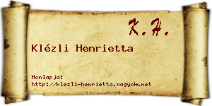 Klézli Henrietta névjegykártya