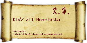 Klézli Henrietta névjegykártya