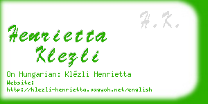 henrietta klezli business card