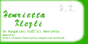 henrietta klezli business card